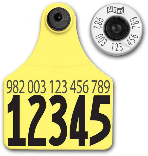 Allflex Allflex Large HDX Matched Pair Set Layout 1 (Tamperproof) - Yellow