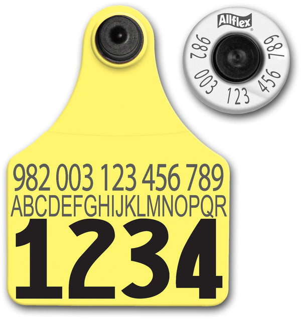 Allflex Allflex Large HDX Matched Pair Set Layout 5 (Tamperproof) - Yellow